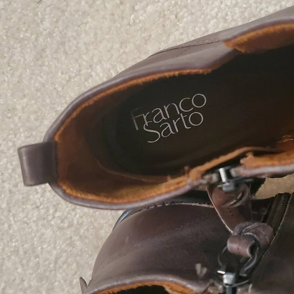 Franco Sarto leather gray, taupe tan size 9